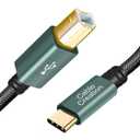 CableCreation USB B to C 6.6 FT Printer Cable, MIDI Cable, Nylon Braided USB-B to C Cord for MacBook Pro/Air, Type C to Type B for Yamaha Piano, MIDI Keyboard, DJ Controller, DAC, Green