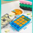 Silicone Ice Cube Trays With Lids 4 Packs, Lxndaser Easy Release Silicone Ice Cube Molds for Freezer, 60 Grids Leak-Proof Stackable Square Ice Trays for Cocktail, Whisky, Baby Food,coffee