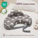 Momcozy Innovative Safety Guard Nursing Pillow - Firm & Springy Memory Foam - Stable, Ergonomic Support & Comfort - Wider Breastfeeding Cushion, Adjustable, Removable Cover, Baby Safety Certified