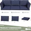 8 pcs Outdoor Cushion Slipcovers Outdoor Patio Cushions Covers Replacement Waterproof with Zipper w/3 Seat Cushion Covers and 5 Backrest Pillow Covers, Covers Only