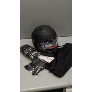 Adult Modular Motorcycle Helmets, DOT Approved Flip up Dual Visor Full Face Helmet for Men Women Moto ATV UTV Snowmobile ADV Four Wheeler Street Bike with Gloves & Mask XL