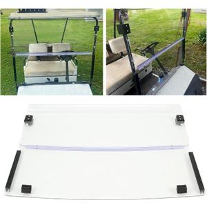 KUAFU Clear Golf Cart Windshield Compatible with 1986-1994.5 EZGO Marathon Fold Down Windshield