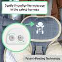 Ingenuity Gas Relief and Anti-Colic Baby Bouncer Seat and Rocker, Gentle Belly Massage to Relax and Soothe Bellies, Instant Tummy Soother, 20 Songs and Melodies Chambray Blue