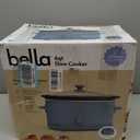 bella 6.0 Qt Manual Slow Cooker, Ceramic Nonstick Coating, 3 Temperature Settings, Dishwasher Safe Stoneware Pot and Tempered Glass Lid, Cool Touch Handles & Tangle Free Cord Wrap, Surf