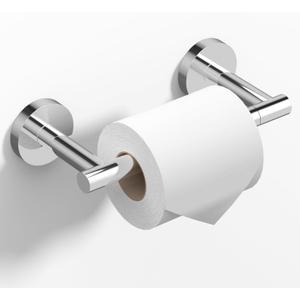 HITSLAM Chrome Toilet Paper Holder Wall Mount, Double Post Pivoting Toilet Paper Roll Holder, SUS304 Stainless Steel Toilet Tissue Holder, Modern Tissue Holder for Bathroom, Kitchen, Washroom (1 Pack)