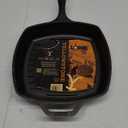 Lodge Pre-Seasoned Yellowstone Stamped Cast Iron Cookware - Signature Teardrop Handle & Assist Handle - Cowboy on Horseback 10.5 Inch Grill Pan