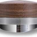 54mm Espresso Distribution Tool Walnut Coffee Distributor Adjustable Depth Stainless Steel Espresso Leveler Compatible with Breville Espresso Machines