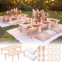 Novabright Boho Picnic Table Set for Camping Wedding Birthday Party Decor, Small Size, 12 pcs