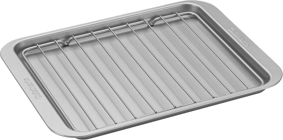 Cuisinart AMB-TOBPRK Toaster Oven Broiling Pan w/ Rack, silver, 11.2"(l) x 8.6"(w) x 0.06"(h)