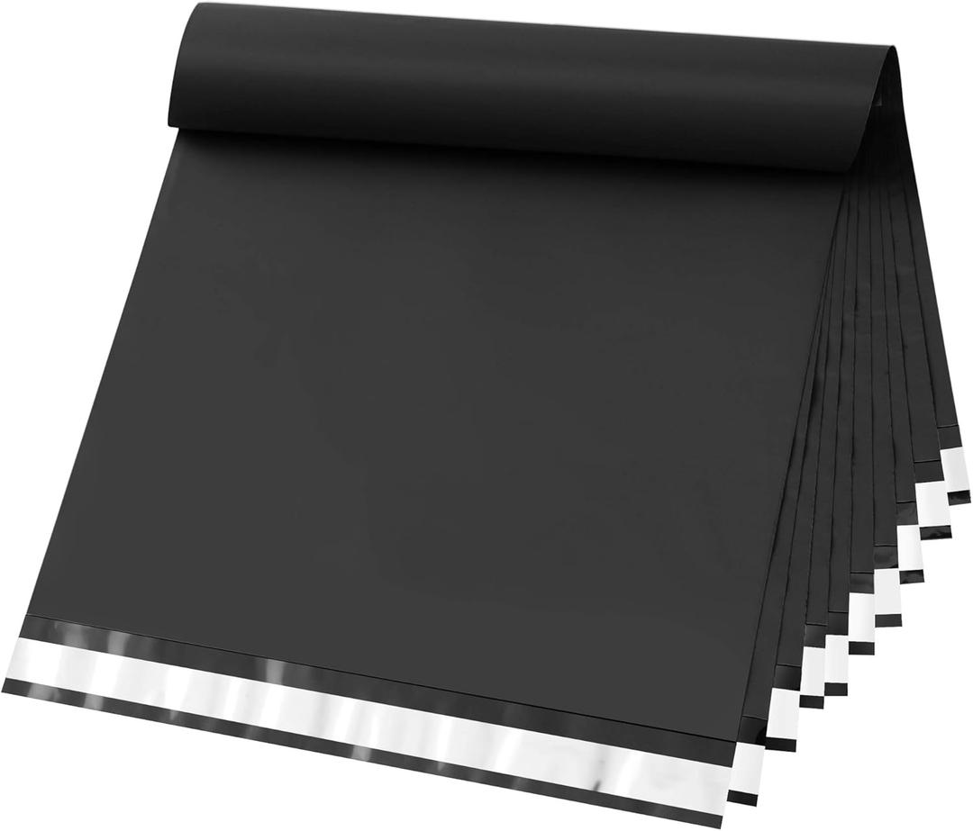 Famagic Poly Mailers, 100pc 14.5x19 Inch Shipping Bags, Large Chic Packaging Bags for Small Business, Tearproof Mailing Envelopes for Clothing Supplies, Boutique, Self Seal Mailers Poly Bags Black