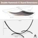 SUNCREAT Hammocks for Outside with Stand, Patent Pending, Gray Stripes