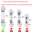 BOJACK 6x30mm 2 A 2 amp 250 V 0.24x1.18 Inch Volt F2AL250V Fast-Blow Glass Fuses(Pack of 18)