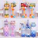 6 Set Balloon Column Kits, 43inch Tall Height Adjustable Clear Balloon Column Sticks Stands with Base for Table/Floor Centerpiece Holder for Baby Shower Graduation Party Decorations