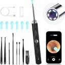 High-Definition Ear Wax Removal, Wireless Ear Cleaner, Safe and Gentle Ear Wax Removal Kit, Rechargeable Ear Cleaner with Camera and Light, Ear Cleaning Kit for Android and iOS (Black)