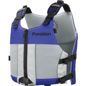 Poseidon Adjustable Water Safety Life Jacket - Classic Unisex Design with Front/Rear Storage Compartments for Multiple Water Activities, Blue M-L