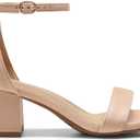 DREAM PAIRS Womens Low-Chunk Low Heel Pump Sandal (Beige) US: 7