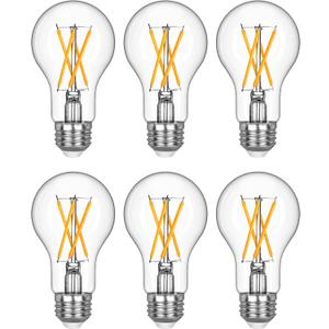 EDISHINE 6 Pack Vintage LED Edison Bulbs, A19 Dimmable Light Bulb, 800LM 2700K Warm White Light, 240 Beam Angle & E26 Base, 8W Equivalent 60W, Decorative Antique LED Filament Bulbs for Home