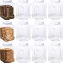 12 Packs 1 Gallon Plastic Grip Jar with Cap Clear Storage Containers Grip Jars Multi-use Empty Containers Household Dried Food Canisters BPA Free for Kitchen Fermentation Food Storage (White Lid)