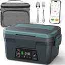 Cordless Electric Lunch Box for Adults, APP Control Heated Lunch Box for Men, 18000mAh Battery Powered Portable Food Warmer w/ Timer, Auto Heating 5-side Rechargeable 248F for Women/Work/Outdoor/Gift