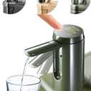 Automatic Touch Control Water Pump,Only for 5 Gallon,4.8, 3.5, 3.2Gal Camping Water Containers, Green Portable Foldable Helical Water Faucet,Type-C Rechargeable Water Dispenser for Outdoors Hiking