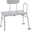 Drive Medical Tub Transfer Bench for Bathtub - Safer, Independent Bathing Aid - Height Adjustable Bench - Sturdy Aluminum Construction - Comfortable Backrest Support - 350 Lb Capacity
