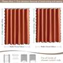 MIULEE 84" Long Scalloped Shower Curtain Linen Textured with 12 Metal Hooks Cute Extra Long Heavy Duty Washable Waterproof Cloth Curtains with Black Border for Bathroom Hotel Bathtub,Burnt Orange
