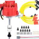 MAS Performance HEI Ignition Distributor w/Cap & Rotor and Spark plug Wire set Compatible with Ford 351 400 460 HEI 65000 Volt Coil KA-1046013 PE332U JM6506BL 351CBLHEI0(Red HEI Kit)
