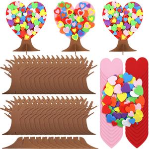Hungdao 660 Pieces 3D Love Heart Tree Foam Stickers Craft Set DIY Valentine's Day Foam Tree of Heart Self Adhesive for Family Activity Art Project Wedding Valentines Mother's Day(Multicolor)