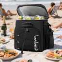 SafeDelux Lunch Bag with Combination Lock, Lunch Box for Men Women, Adjustable Shoulder Strap & Leakproof Soft Cooler for Commute, Travel & Gym (Black)