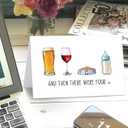 4 x RollupJoy Cute Baby Shower Card, Funny Newborn Greeting Card for New Mom Dad Parents, Baby Shower Congratulation Cards, and Then There Were Four Cards