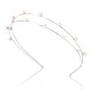Pearls Double Silver Metal Thin Tiaras Women Wedding Quality Fashion Headbands