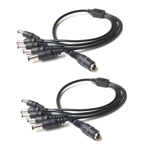 2 Pack DC Power Splitter Cable 1 to 5 Way Wire Adapter 5V 12V 5.5X 2.1mm Connector Plug for Laser Diode Supply LED Strip Lights Security System Multi CCTV Cameras