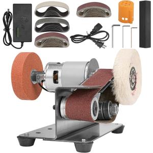 Multifunctional Electric Knife and Tool Sharpener, 7 Adjustable Speed Knife Making Belt Grinder Knife Sharpening System - For Hunting, Serrated & Kitchen Knives, Wood, Plastic, Crafts