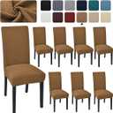 Aertiavty Chair Covers for Dining Room Set of 8 Kitchen Seat Covers, Dining Room Chair Covers Chair Slipcover for Parsons Chair, Camel