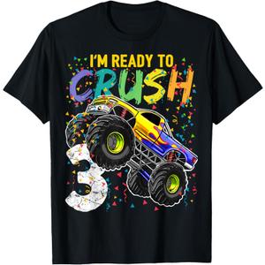I'm Ready to Crush 3 Monster Truck 3rd Birthday Gift Boys T-Shirt