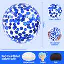 Blue Confetti Balloons, 25 Pcs Thickened 12 Inch Clear Latex Balloon with Confetti Inside for Graduation Decorations Engagement Bridal Shower Party Baby Shower Birthday Party Decoration Supplies