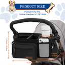 Dog Stroller Organizer Bag, Dog Mom Gifts for Women Pet Stroller Caddy, Stroller Accessories with Cup Holder, Poop Bag Dispenser, Pockets for Dog Essentials, Fits 1419" Handles, Dog Mom Gift Ideas
