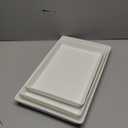 Delling Large Serving Platter, 16/14/12 Inch Rectangular Serving Trays for Serving Food, Serving Tray for Party - Set of 3, White