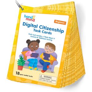 hand2mind Digital Citizenship Beginner Task Cards, Ages 5+, Computer Science & Technology for Kids 5-7, STEM Projects, STEM Activities for Classroom, Science Classroom Supplies