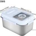 20Lbs Airtight Rice Container with Flip Lid, Stainless Steel Food Storage Container with Date Tracker, Measuring Cup and Spoon, 10L Portable Kitchen Pantry Bin for Flour Grain Sugar - Silver