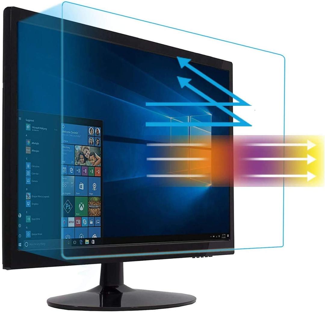 22" Anti Blue Light Anti Glare Screen Protector Fit For Diagonal 22" Desktop Monitor 16:10 Widescreen, Reduce Glare Reflection and Eyes Strain, Help Sleep Better (18.66" W x 11.69" H) (22 Inch)