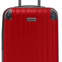Flying Axis Collection Lightweight Hardside Expandable 8-Wheel Spinner Luggage, Cherry Red, 20-Inch Checked, 20-Inch Carry On