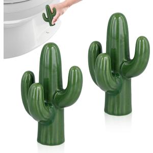 2pcs Toilet Bolt Caps, Ceramic Cute Cactus Covers Toilet Bolts Toilet Bolt Covers Easy installation Toilet Bowl Caps Set for Bathroom Decor