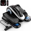 Under Desk Elliptical Machine for Seniors, Large Size Electric Leg Exerciser with 12 Adjustable Speeds & 12 Modes, Remote Control, Elastic Rope, Manual & Auto Mode for Home Office Use