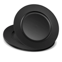 13'' Charger Plates Black Plastic Heavy Duty Disposable Dinner Chargers Serveware Dishes Platters Tableware Pack of 12