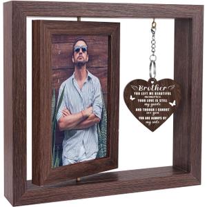 Memorial Gifts for Loss of Brother, Sympathy Gift for Loss of Brothers Memorial Picture Frame, In Memory of Brother Grief Remembrance Bereavement Sentimental Gifts, Display Two 4x6 Photos