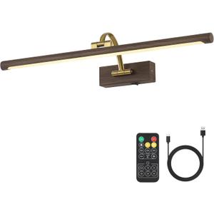 DESOOP Wireless Picture Light, Wood Grain Finish Rechargeable Art Light, 23.62 inch