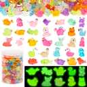 240 Pack Mini Resin Animals, Glow in The Dark Tiny Animals Figures to Hide Luminous Small Plastic Miniature Little Ducks Bulk for Office Home Garden Micro Landscape Aquarium Potted Dollhouse Decor