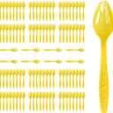 Yellow Plastic Spoons Heavy Duty, Disposable Party Supplies 104 PCS
