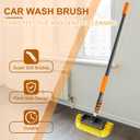 SISUPASSIE Car Wash Brush, 16FT Telescopic Car Wash Brush with Long Handle, 12-Inch Soft Bristle Car Cleaning Brush for Cleaning Car, RV, Truck, Boat, Solar Panels